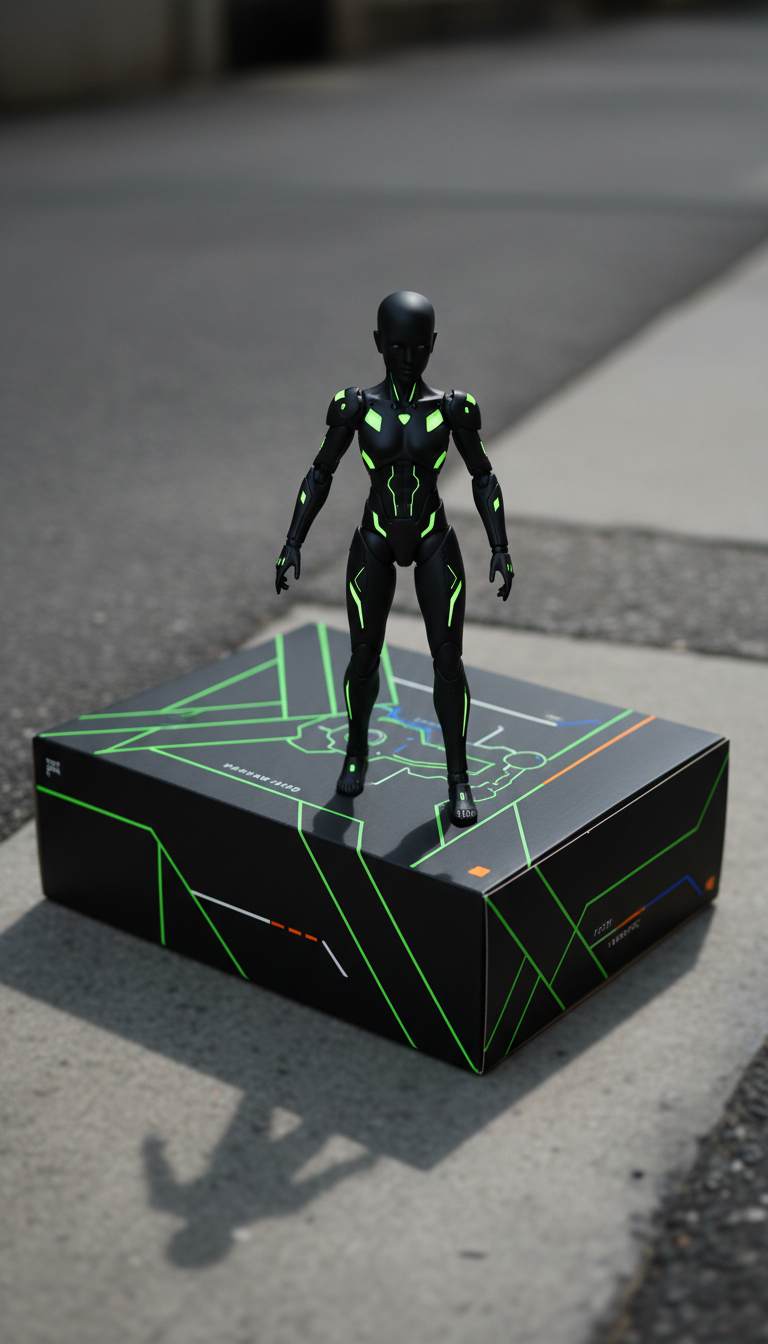 Ball-Jointed Doll Neon Accent Box