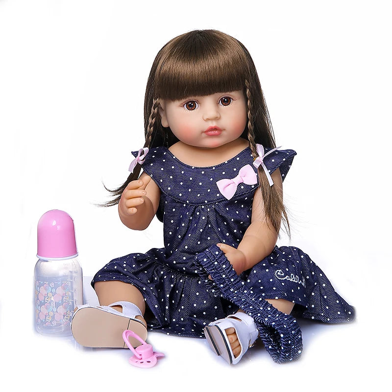 NPK 50CM Full Body Silicone Reborn Toddler Doll – Sweet Face Baby Girl