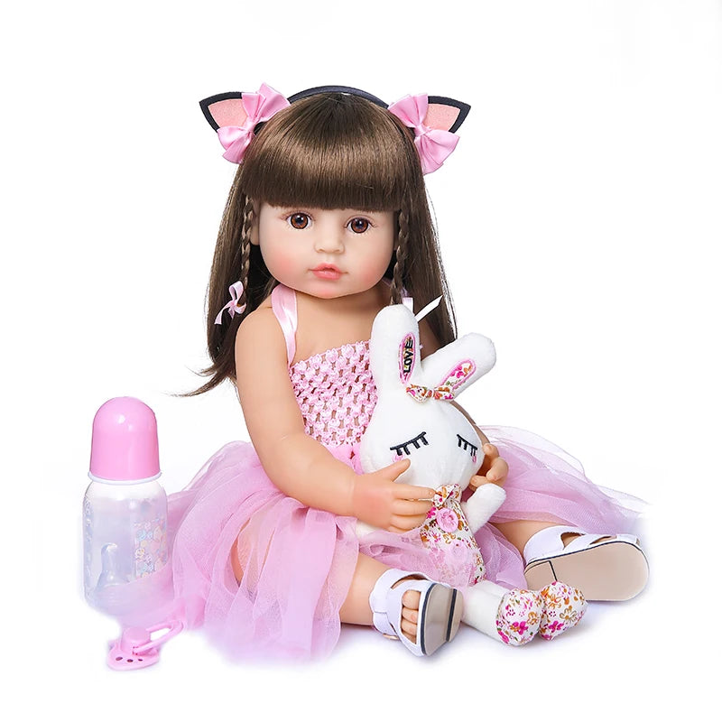 NPK 50CM Full Body Silicone Reborn Toddler Doll – Sweet Face Baby Girl