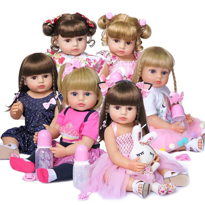 NPK 50CM Full Body Silicone Reborn Toddler Doll – Sweet Face Baby Girl