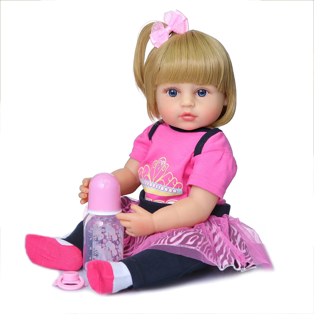 NPK 50CM Full Body Silicone Reborn Toddler Doll – Sweet Face Baby Girl