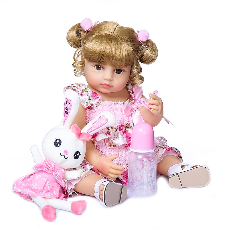 NPK 50CM Full Body Silicone Reborn Toddler Doll – Sweet Face Baby Girl