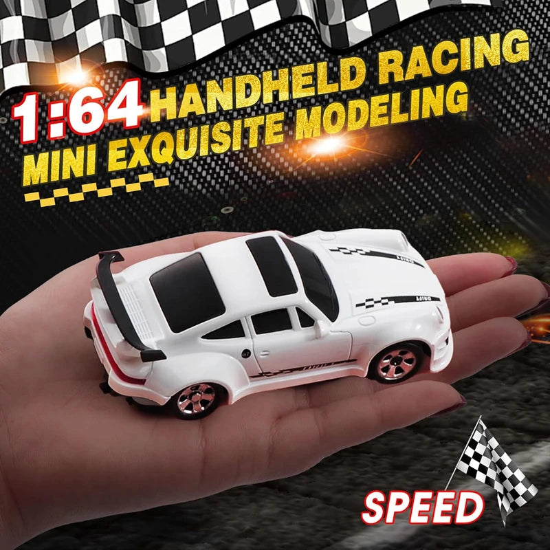 4WD Mini Drift RC Car with LED Lights – 1/64 & 1/43 Scale Desktop Racer for Kids & Adults