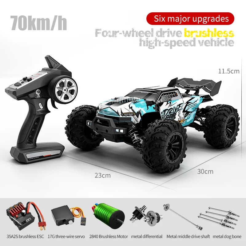 1:16 RC Monster Truck – 4WD Off-Road Climbing Car 50KM/H or 70KM/H for Boys & Adults