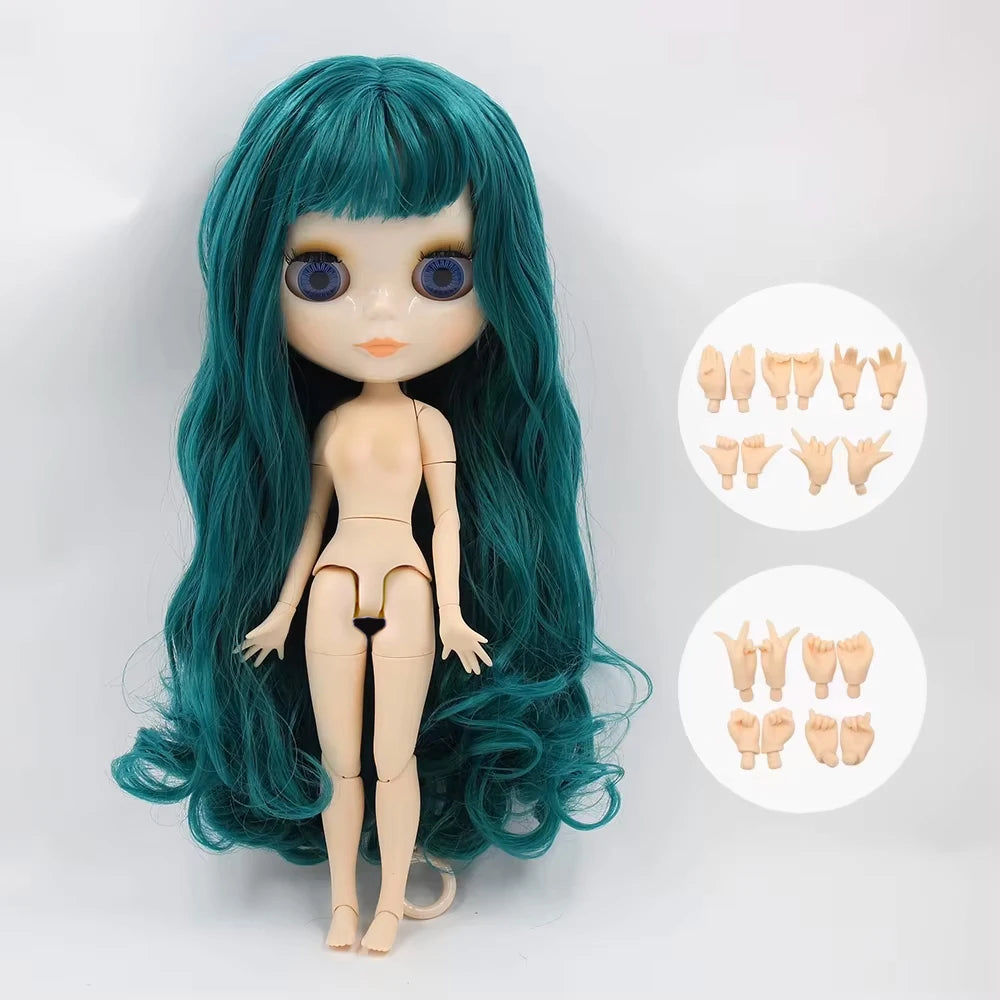 ICY DBS Blyth Doll 30CM BJD – White Shiny & Frosted Face with Extra Hands