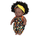 8 Inch African American Black Baby Doll – Curly Hair Full Vinyl Body