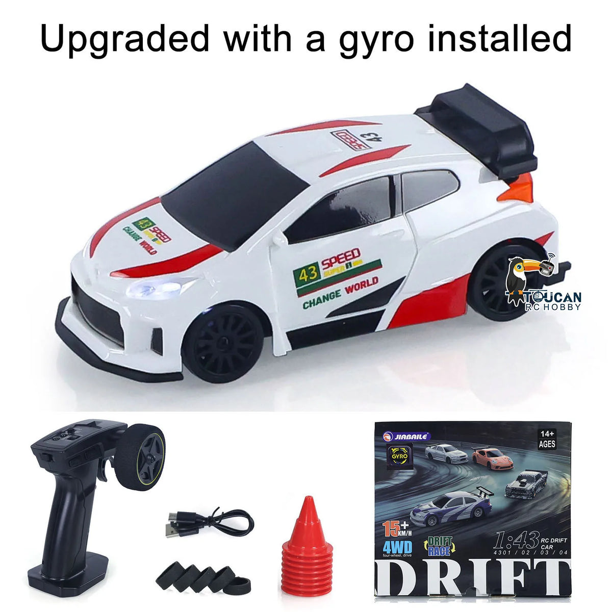 4WD RTR 1/43 RC Drift Car – 2.4G Mini Racing Car with Optional Gyro Stabilizer