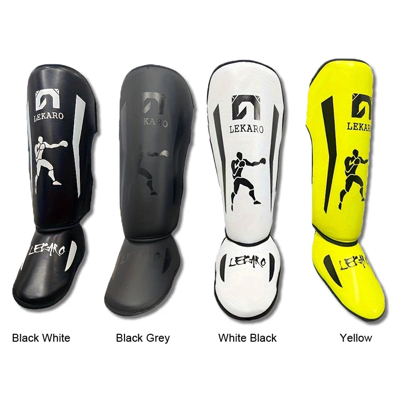 Adult Boxing Shin Guards with Instep Protection | Muay Thai & MMA Gear