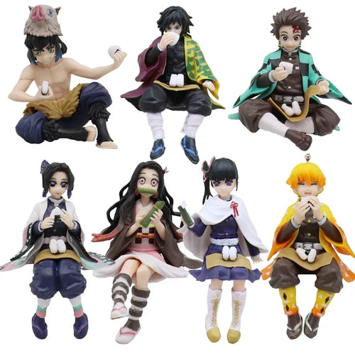 Demon Slayer Sitting Action Figures – Tanjiro, Nezuko, Rengoku & More