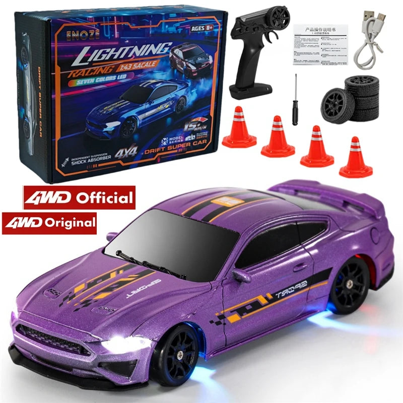 4WD RC Drift Car – 1:43 & 1:64 Scale 2.4G Mini Racing Car with Dual Tire Modes