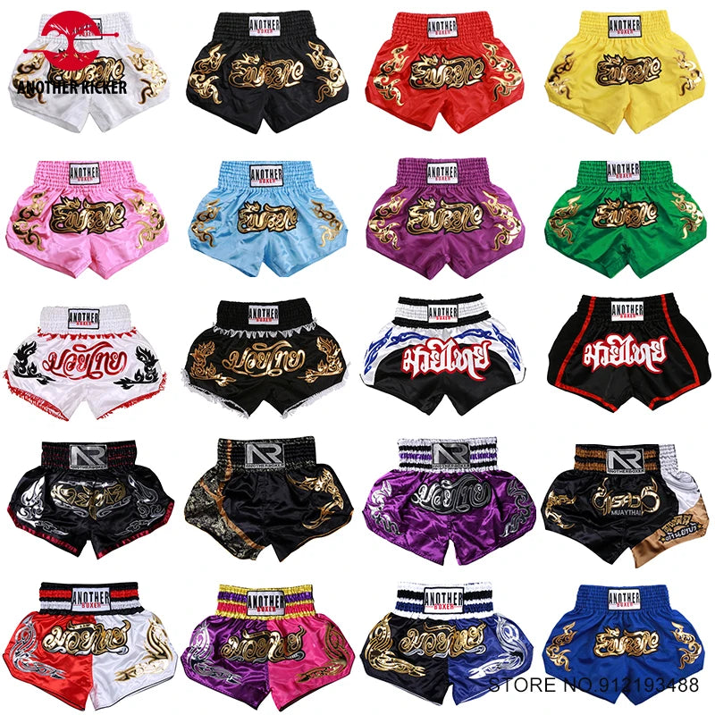 Muay Thai Shorts – Embroidered Kickboxing Training Shorts | Men, Women & Kids