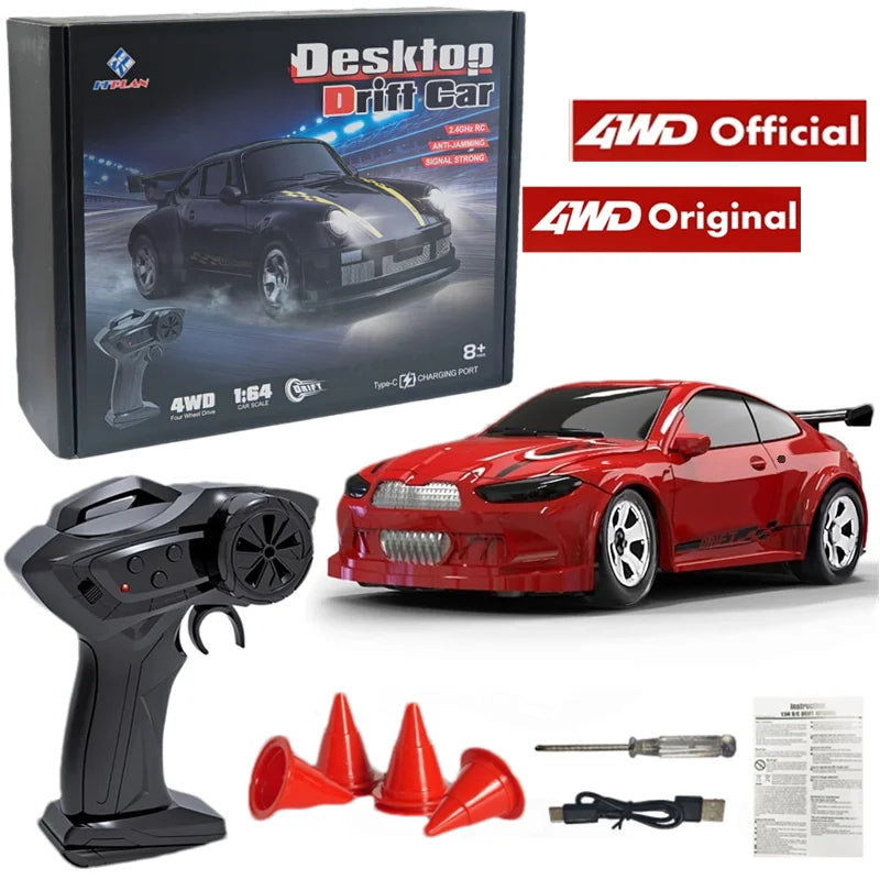 4WD RC Drift Car – 1:43 & 1:64 Scale 2.4G Mini Racing Car with Dual Tire Modes