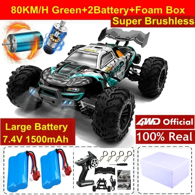 4WD High Speed RC Buggy Truck – 50KM/H Brushed or 80KM/H Brushless Off-Road Car