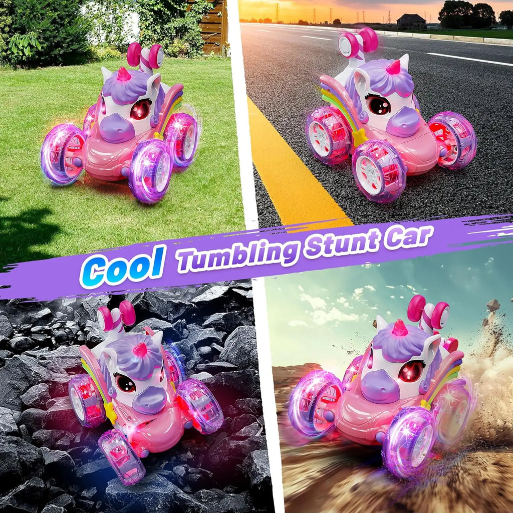 2.4G Unicorn RC Stunt Car with Chasing Lights – Drift & Dance Toy for Kids