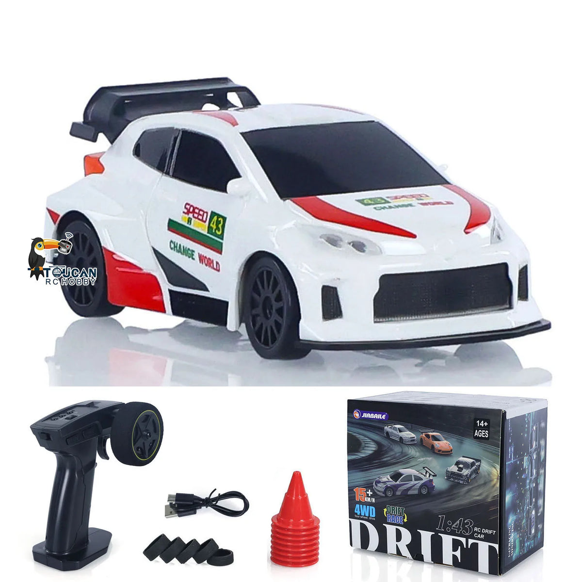 4WD RTR 1/43 RC Drift Car – 2.4G Mini Racing Car with Optional Gyro Stabilizer
