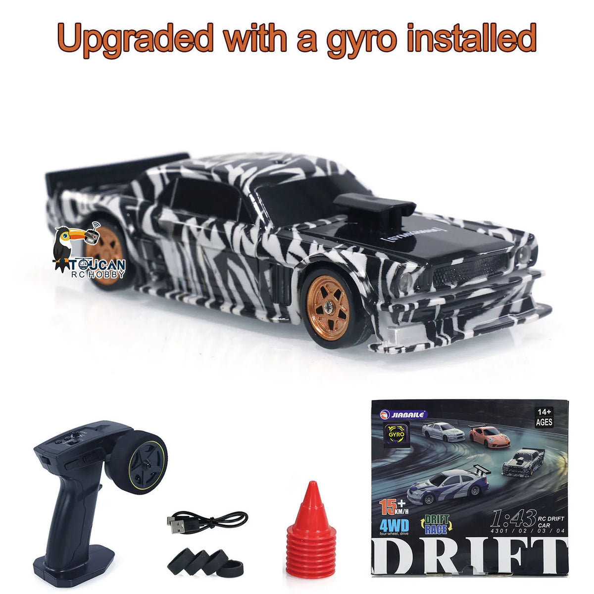 4WD RTR 1/43 RC Drift Car – 2.4G Mini Racing Car with Optional Gyro Stabilizer