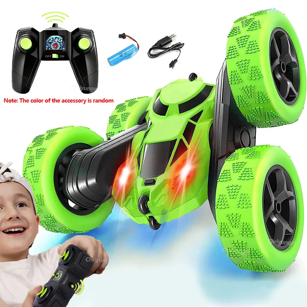 Double-Sided Flip RC Stunt Car – 2.4G 4WD 360° Rotation Drift Car for Kids