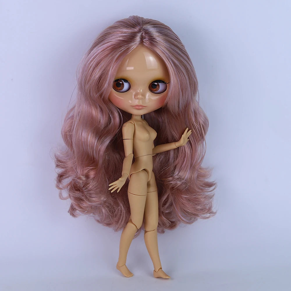 ICY DBS Blyth Doll 30CM BJD – White Shiny & Frosted Face with Extra Hands
