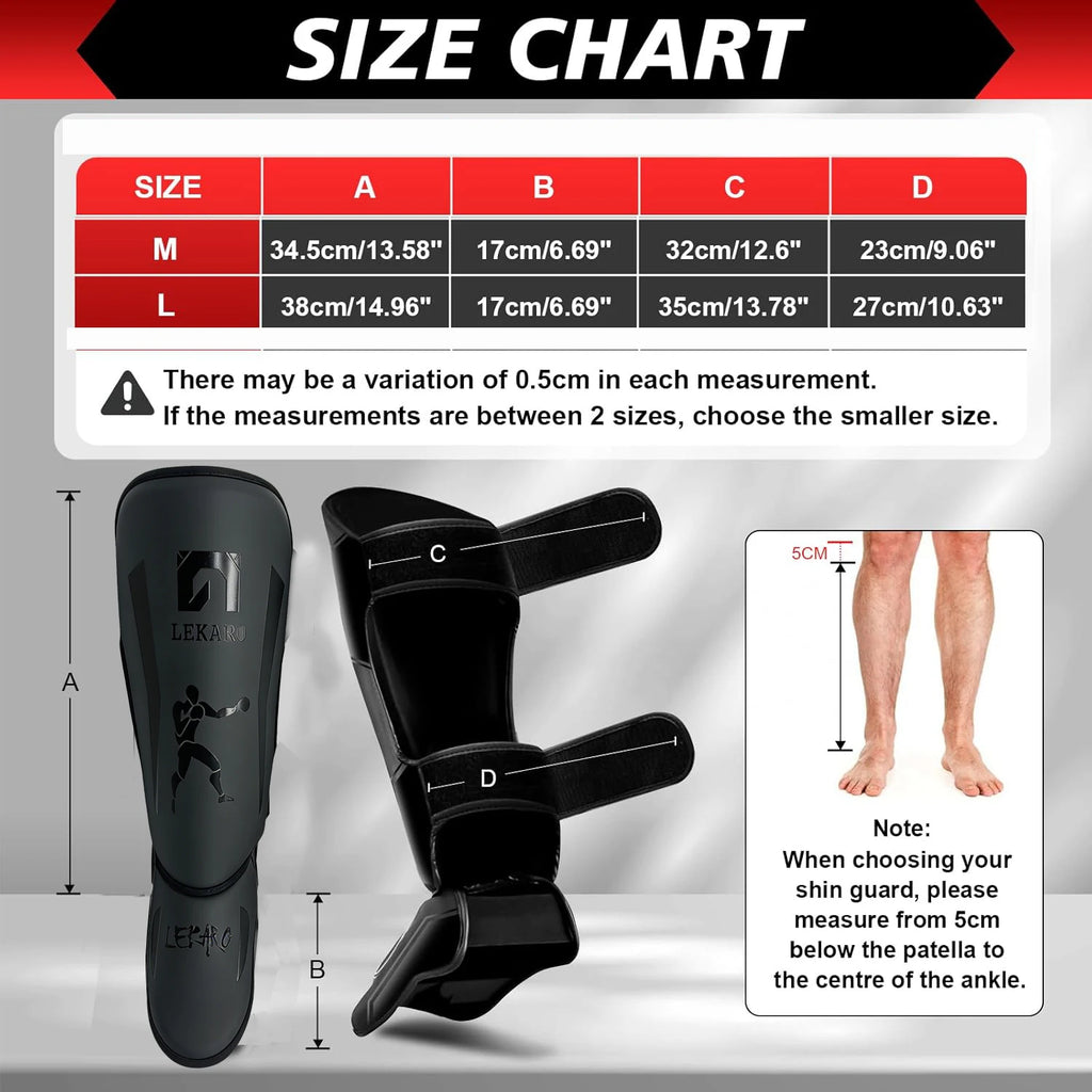 Adult Boxing Shin Guards with Instep Protection | Muay Thai & MMA Gear