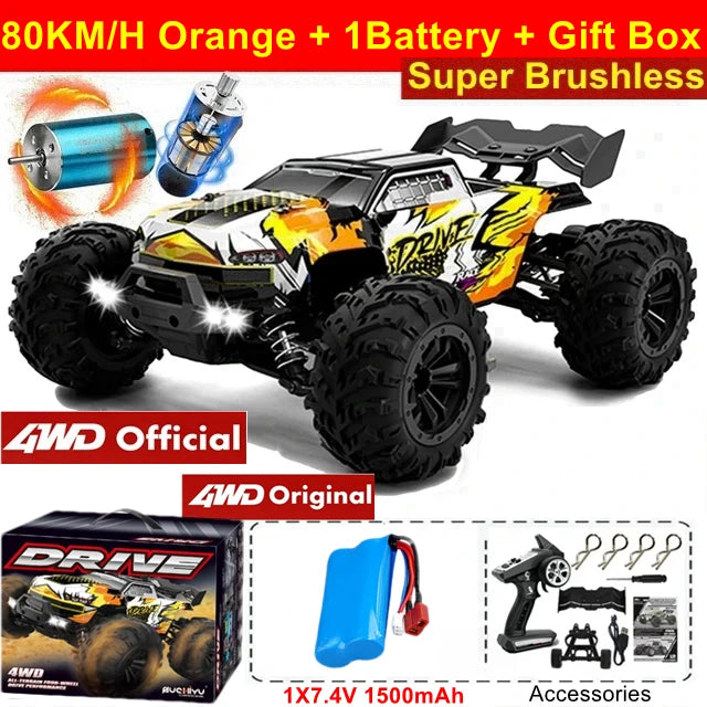 4WD High Speed RC Buggy Truck – 50KM/H Brushed or 80KM/H Brushless Off-Road Car