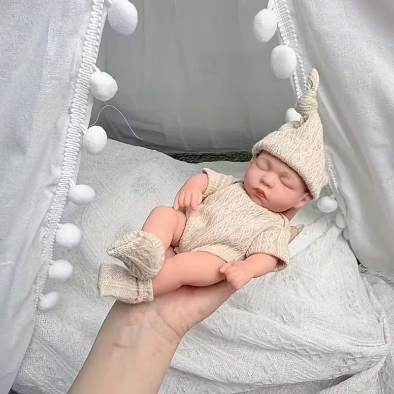 7.8 Inch Mini Reborn Doll – Soft Full Body Vinyl Cute Baby Doll