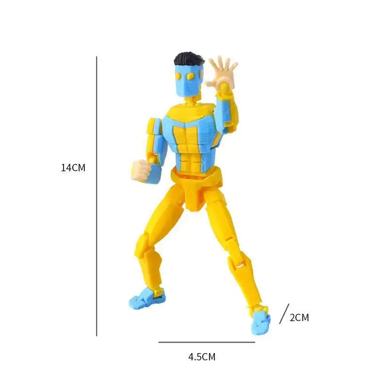 Blue-Masked Invincible T13 Dummy13 – 3D Printed Multi-Jointed Action Figure