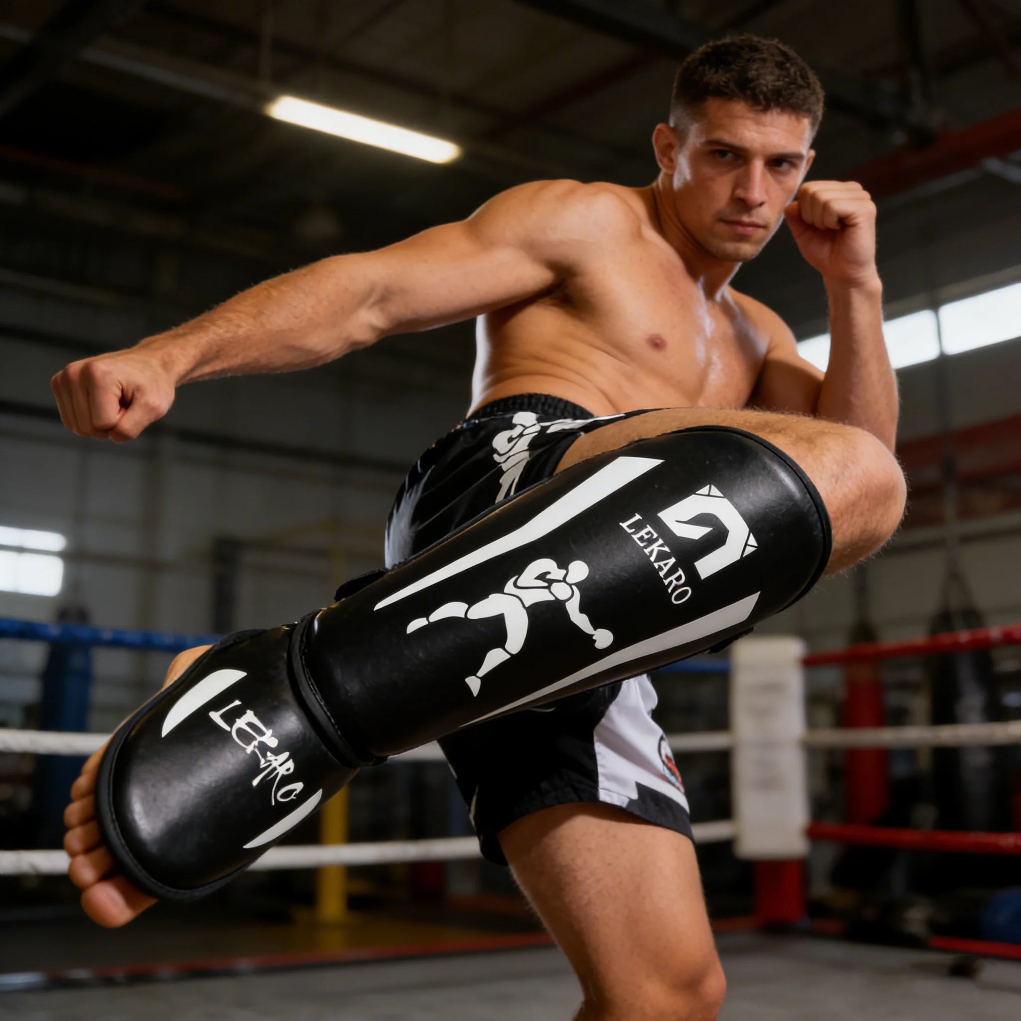 Adult Boxing Shin Guards with Instep Protection | Muay Thai & MMA Gear