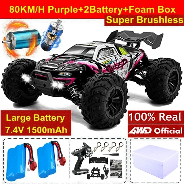4WD High Speed RC Buggy Truck – 50KM/H Brushed or 80KM/H Brushless Off-Road Car
