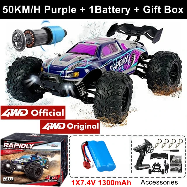 4WD High Speed RC Buggy Truck – 50KM/H Brushed or 80KM/H Brushless Off-Road Car