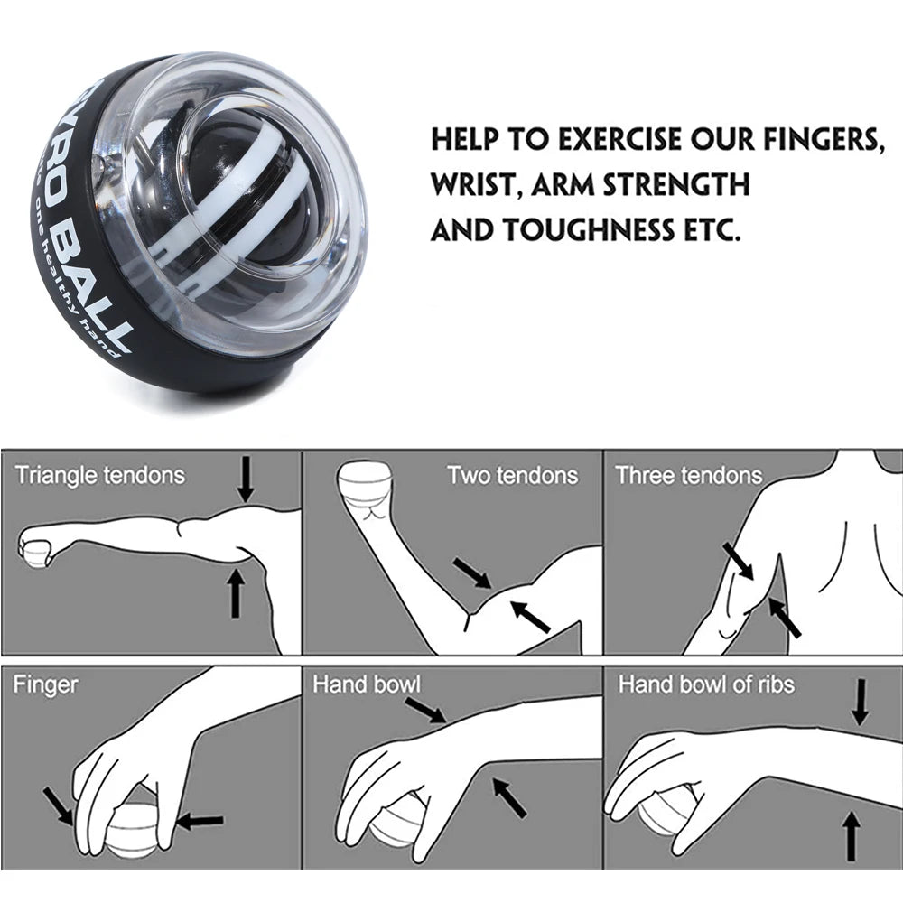 Self-Starting Wrist Gyro Ball – Forearm & Wrist Strength Trainer