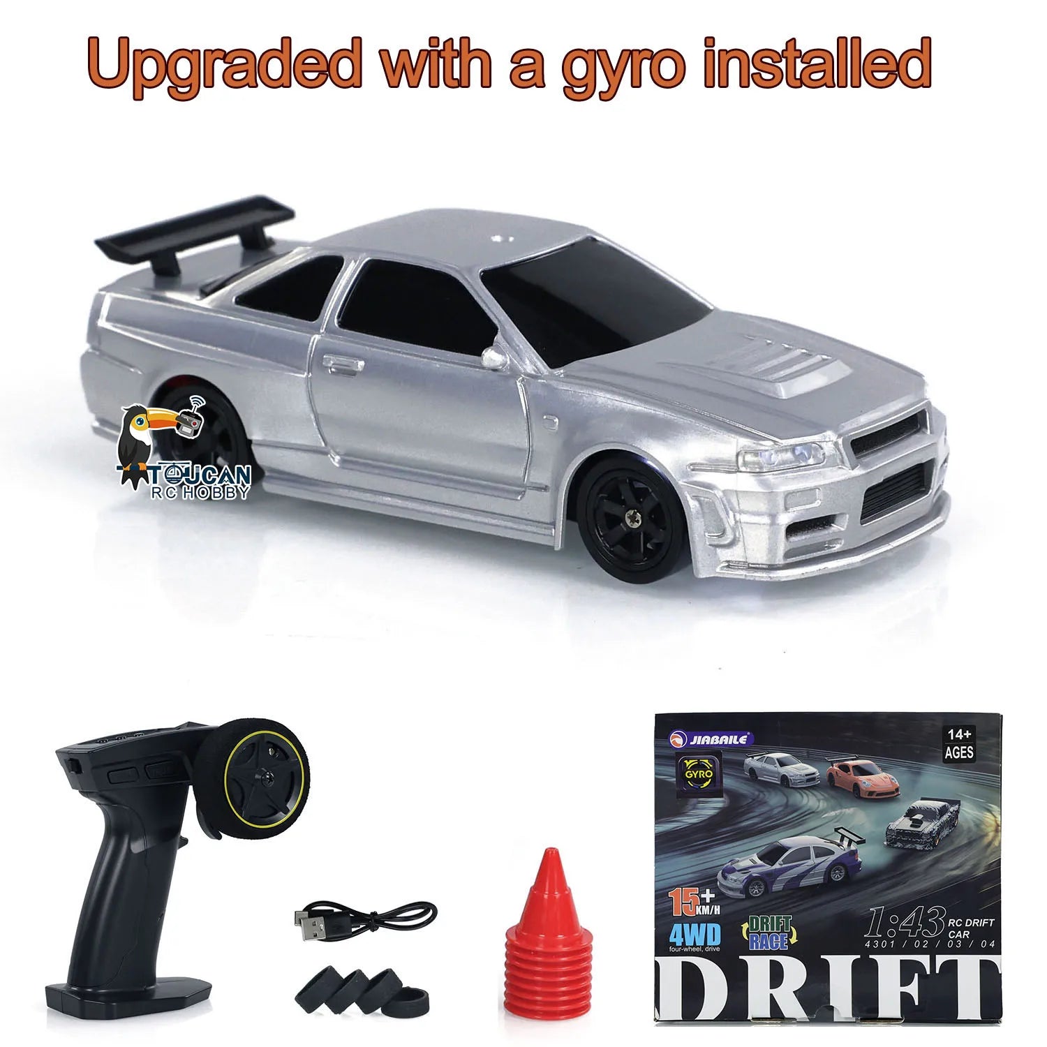 4WD RTR 1/43 RC Drift Car – 2.4G Mini Racing Car with Optional Gyro Stabilizer
