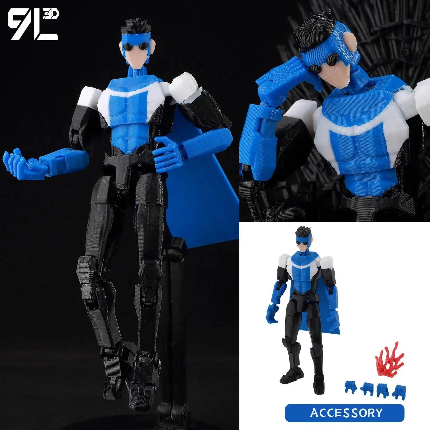 Invincible 2.0 Multi-Jointed Action Figure – 14cm 3D Printed Collectible