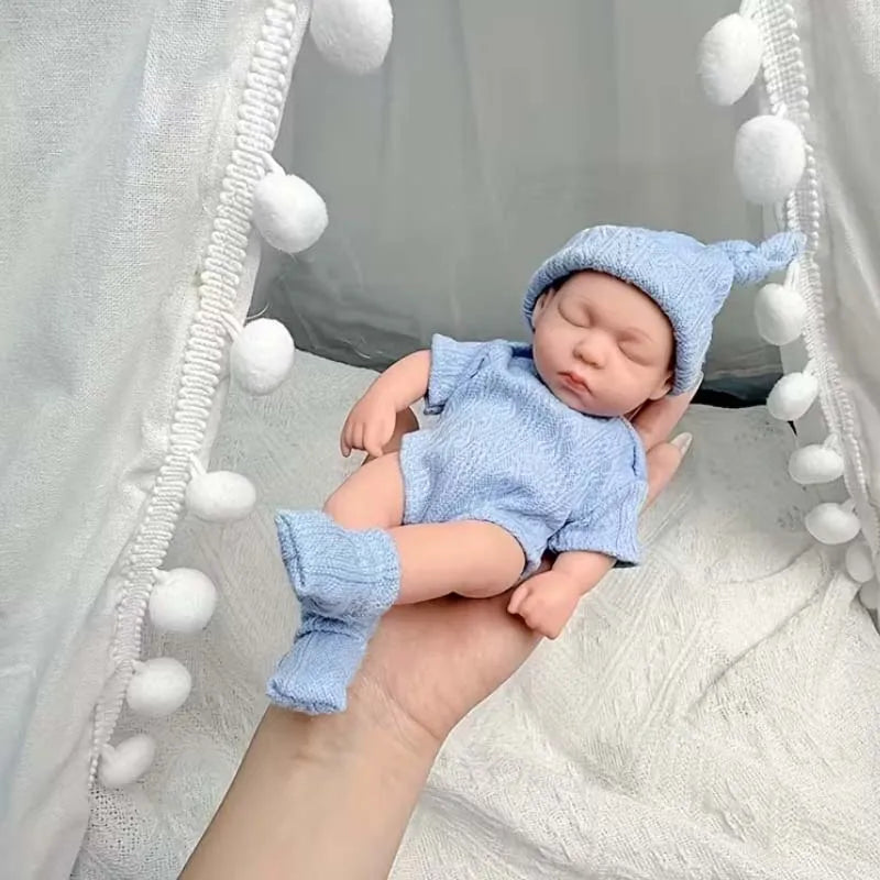 7.8 Inch Mini Reborn Doll – Soft Full Body Vinyl Cute Baby Doll