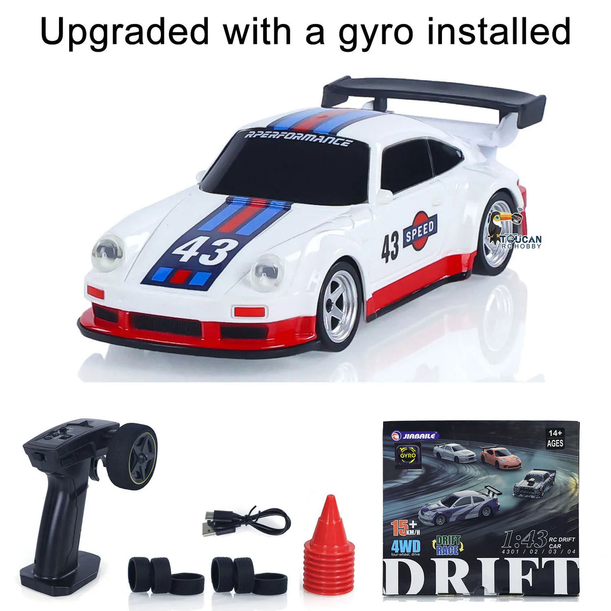 4WD RTR 1/43 RC Drift Car – 2.4G Mini Racing Car with Optional Gyro Stabilizer