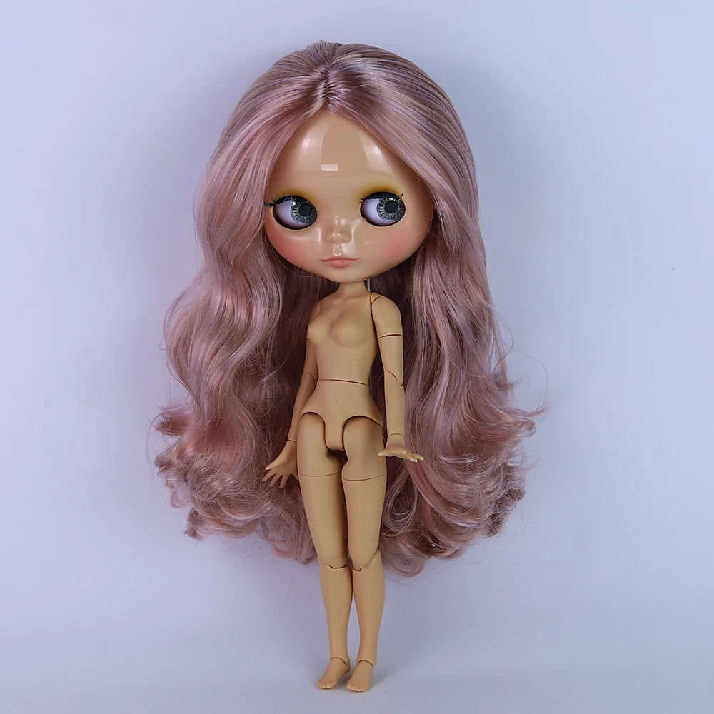 ICY DBS Blyth Doll 30CM BJD – White Shiny & Frosted Face with Extra Hands