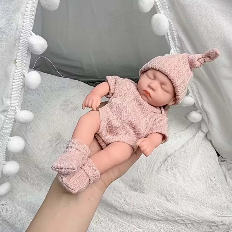 7.8 Inch Mini Reborn Doll – Soft Full Body Vinyl Cute Baby Doll