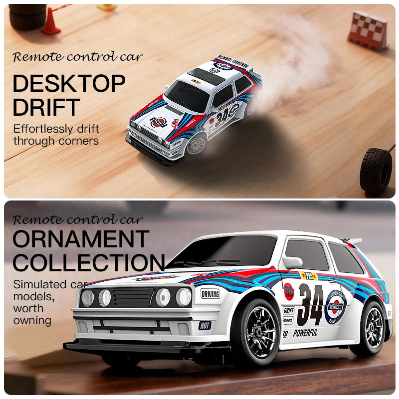 4WD RC Drift Car – 1:43 & 1:64 Scale 2.4G Mini Racing Car with Dual Tire Modes