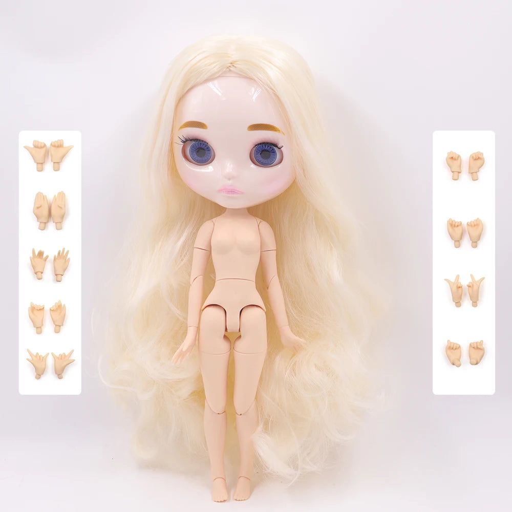 ICY DBS Blyth Doll 30CM BJD – Natural Shiny Face with Extra Hands