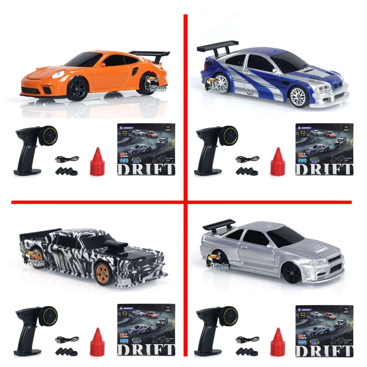 4WD RTR 1/43 RC Drift Car – 2.4G Mini Racing Car with Optional Gyro Stabilizer