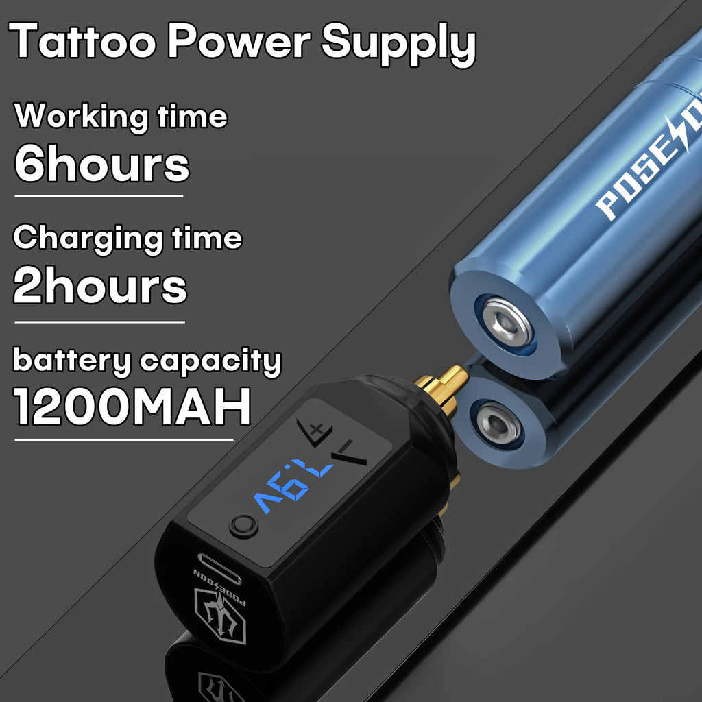 POSEIDON V5 Wireless Tattoo Pen Kit – With or Without Ink Options
