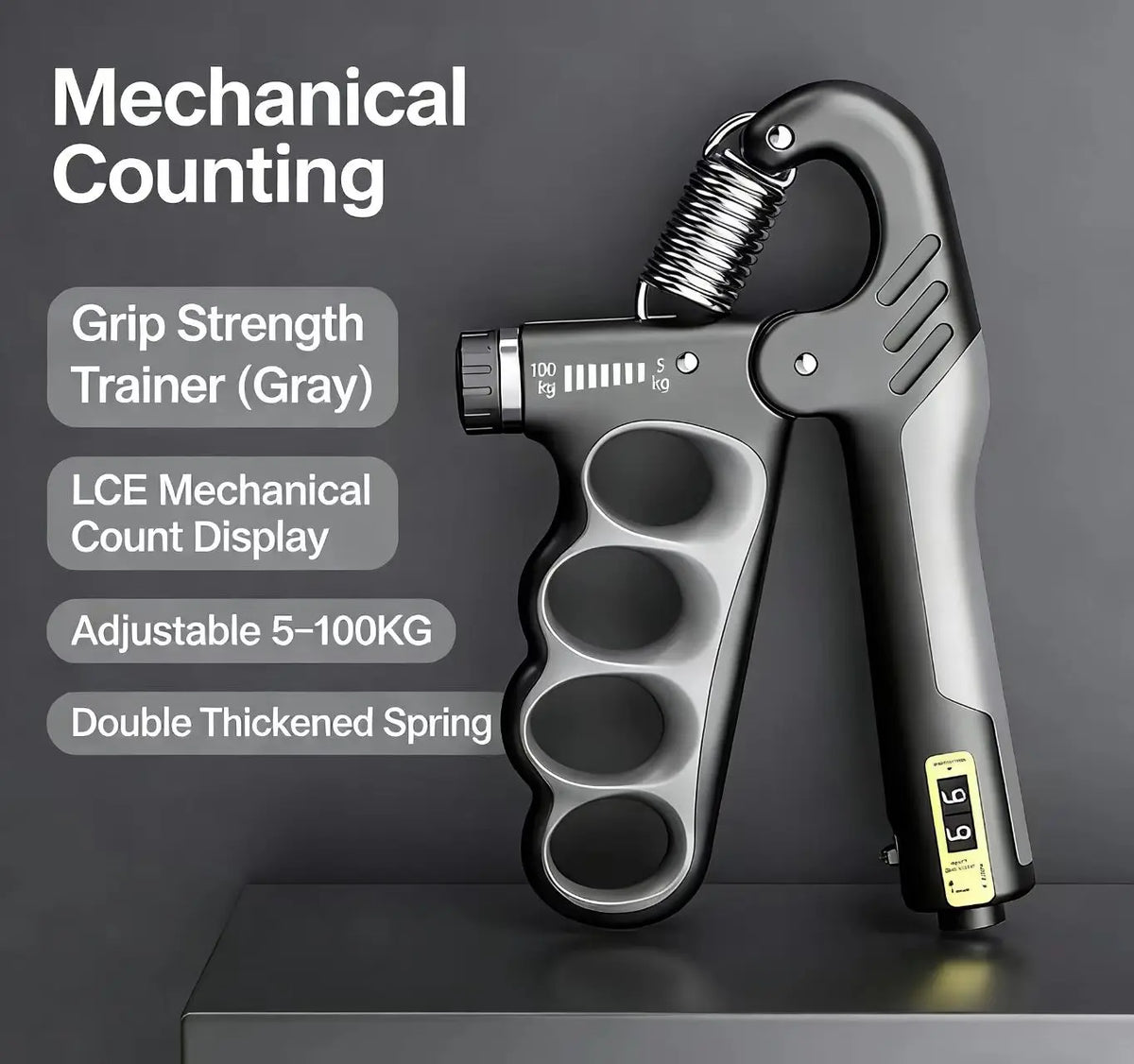 Adjustable Hand Gripper – 5–100kg Forearm & Wrist Trainer for Gym & Fitness