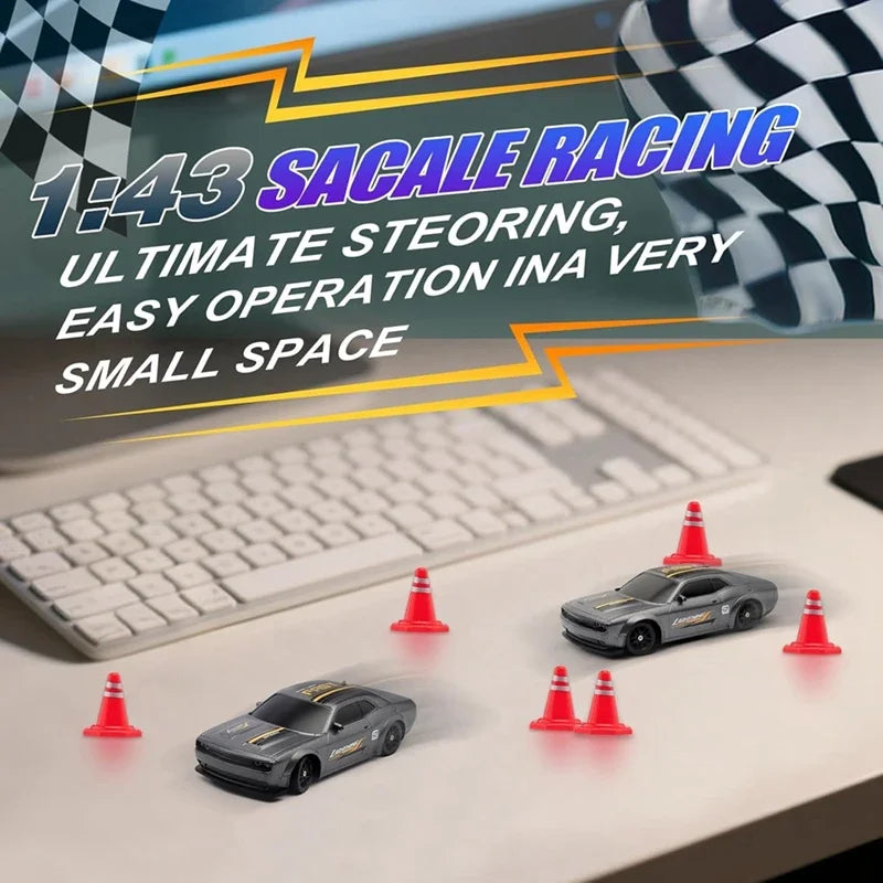 4WD RC Drift Car – 1:43 & 1:64 Scale 2.4G Mini Racing Car with Dual Tire Modes