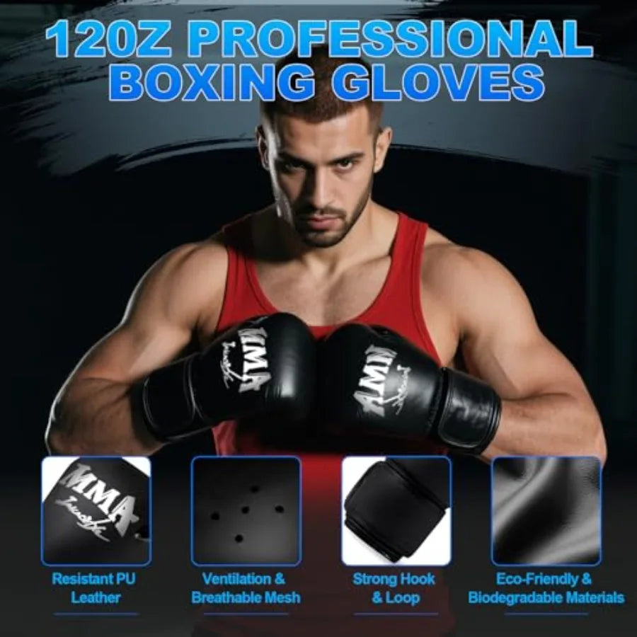 4FT Heavy Punching Bag Set with 12oz Boxing Gloves | MMA, Karate & Kickboxing