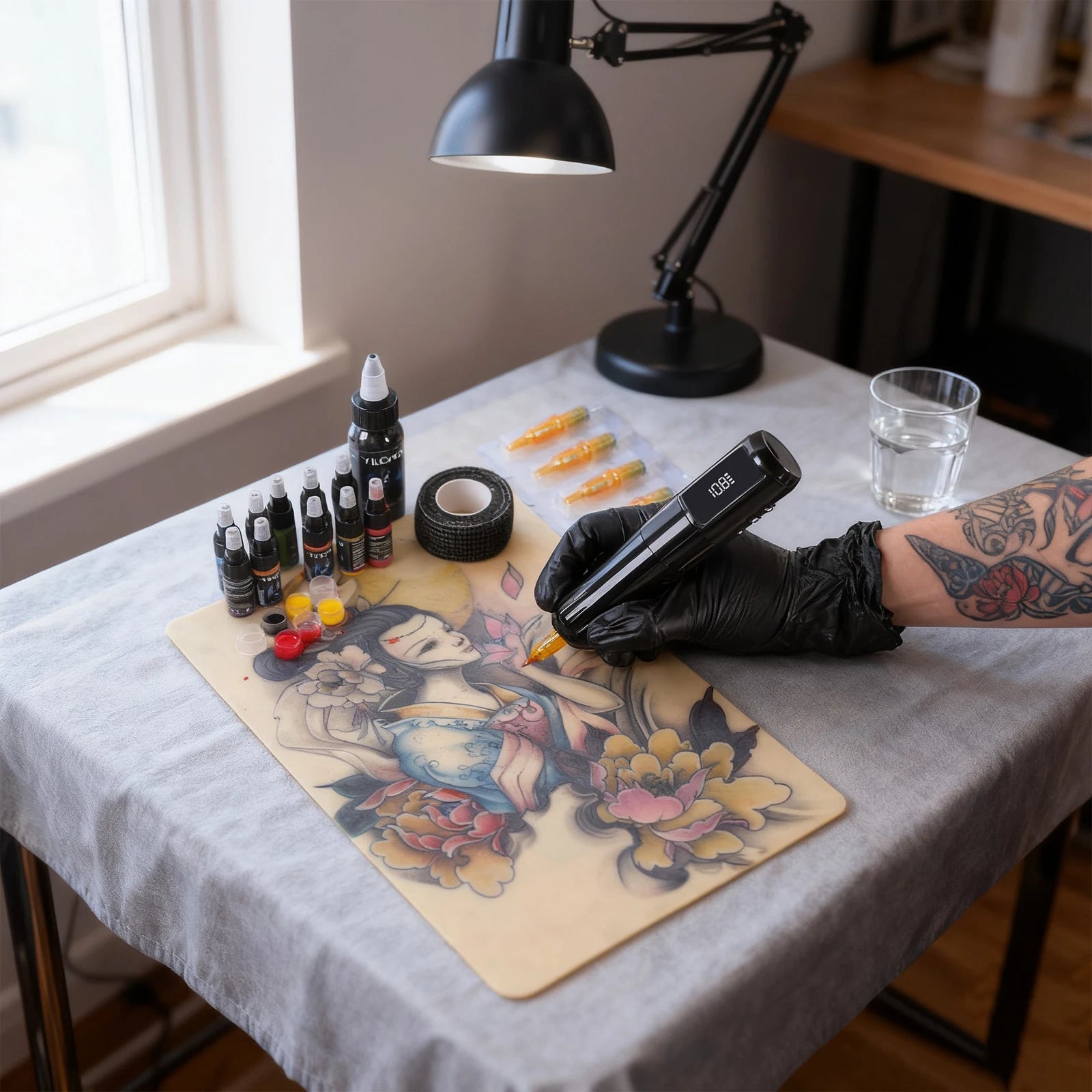 YILONG Wireless Rotary Tattoo Gun Kit – 1600mAh Battery, LED Screen, 3.5mm Stroke