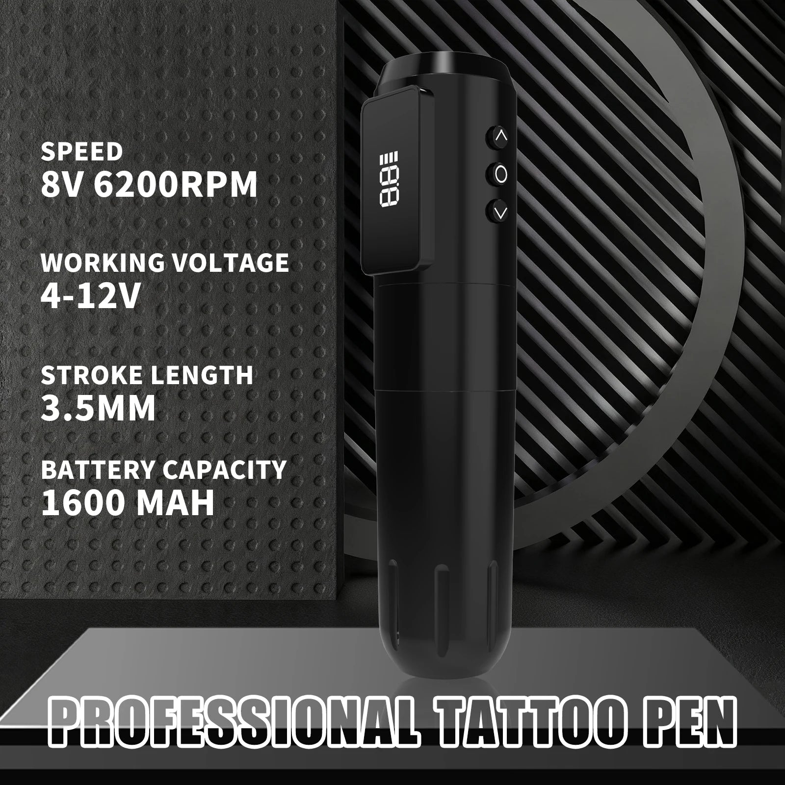 YILONG Wireless Rotary Tattoo Gun Kit – 1600mAh Battery, LED Screen, 3.5mm Stroke