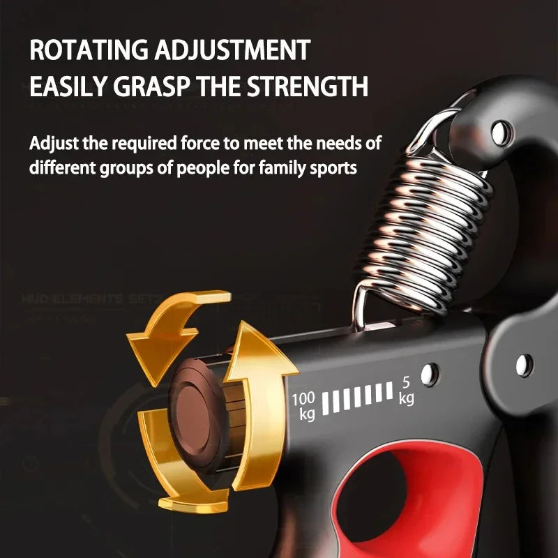 Adjustable Hand Gripper – 5–100kg Forearm & Wrist Trainer for Gym & Fitness