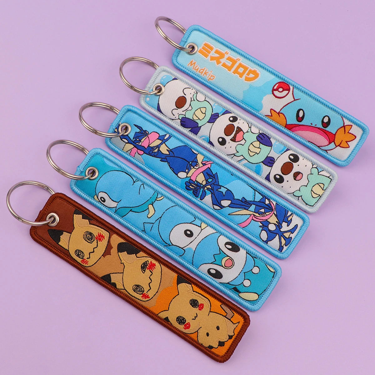 Japanese Anime Elf Monsters Keychain for Cars Backpack Key Holders Embroidery Keyrings Key Tag Jet Tag Accessories Gifts 1pcs