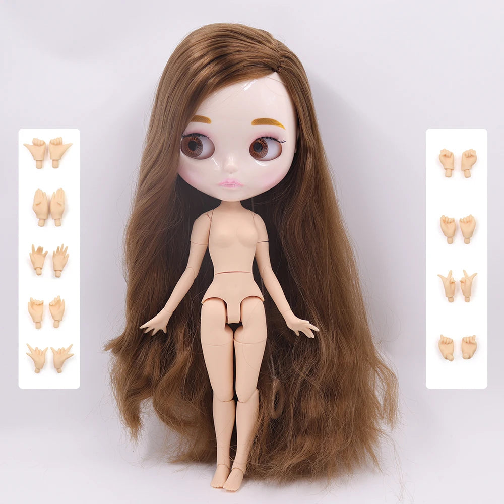 ICY DBS Blyth Doll 30CM BJD – Natural Shiny Face with Extra Hands