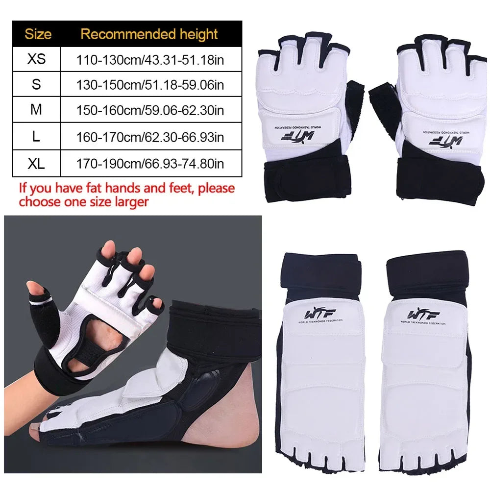 Karate & Taekwondo Half-Finger Gloves | EVA Padded Martial Arts Hand & Foot Guards