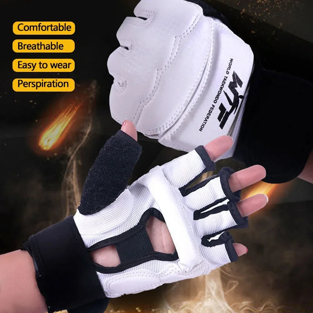 Karate & Taekwondo Half-Finger Gloves | EVA Padded Martial Arts Hand & Foot Guards